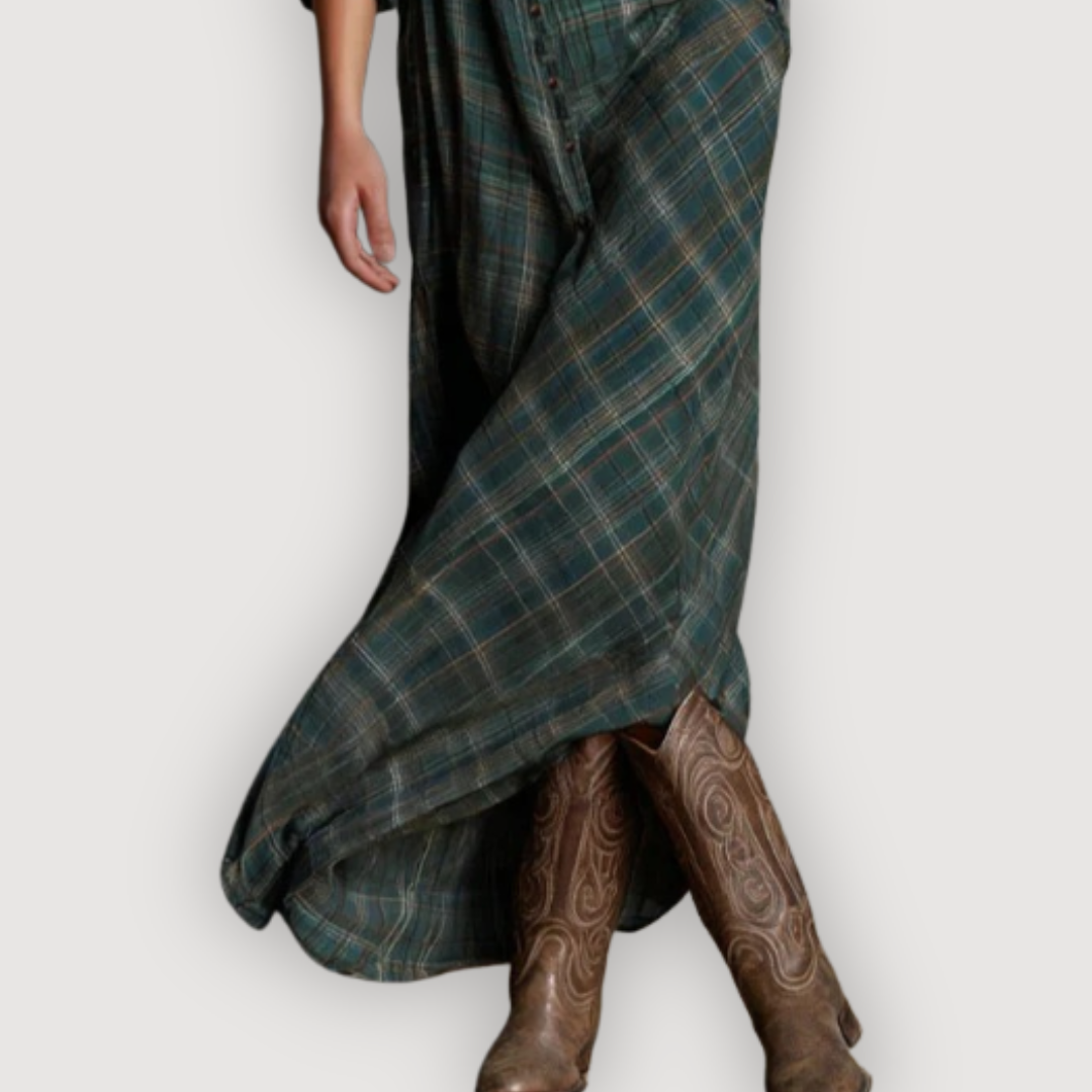 MAISIE – PLAID MAXI DRESS