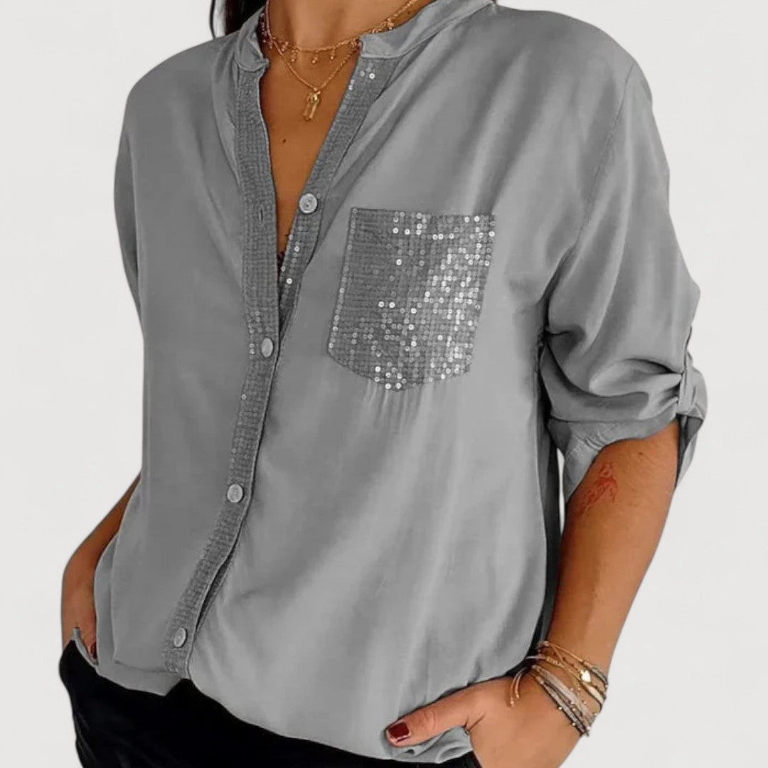 RENNA – SEQUIN DETAIL BLOUSE