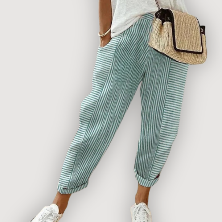 MIRA – STRIPED LINEN TROUSERS